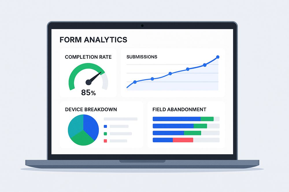 Analytics dashboard showing form performance metrics and insights