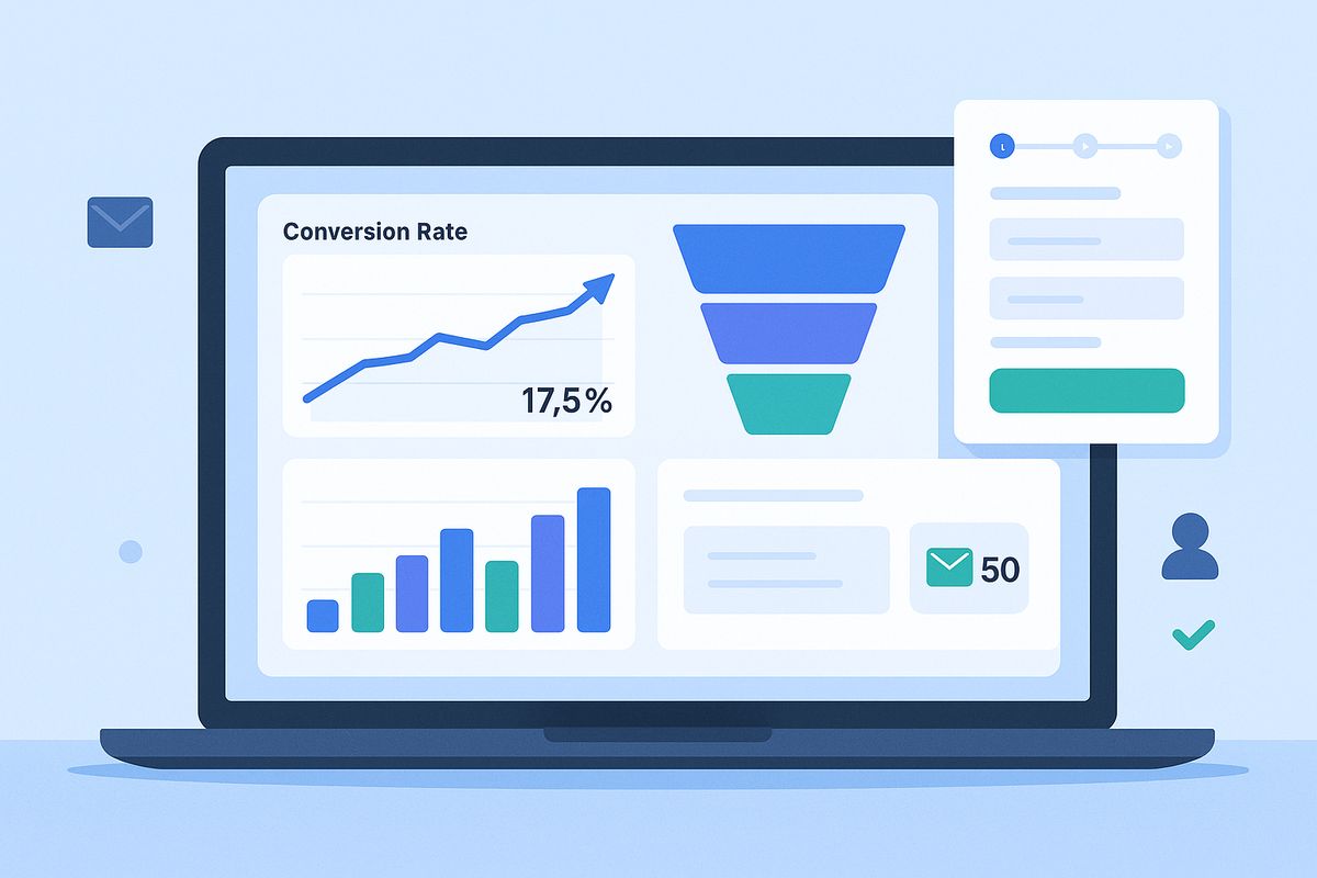 Marketing dashboard showing lead generation form performance and conversion metrics