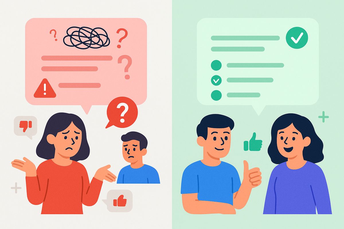 Comparison of good and bad survey question examples